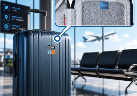 Bagages perdus identifiés grâce au tag NFC E-LOSTBAGidentifiés par tag NFCdans une valise pour identification en cas de perte