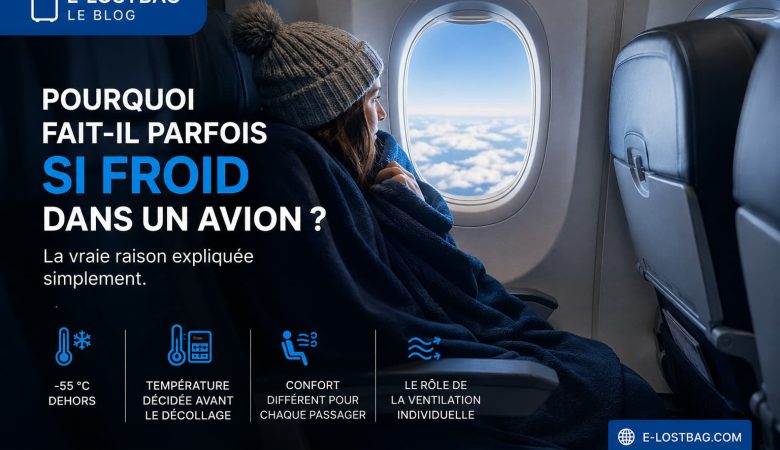 Passagère ayant froid dans un avion pendant un vol